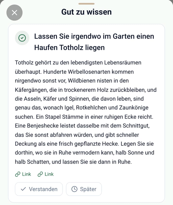 Ein Hinweis unter Gut zu wissen