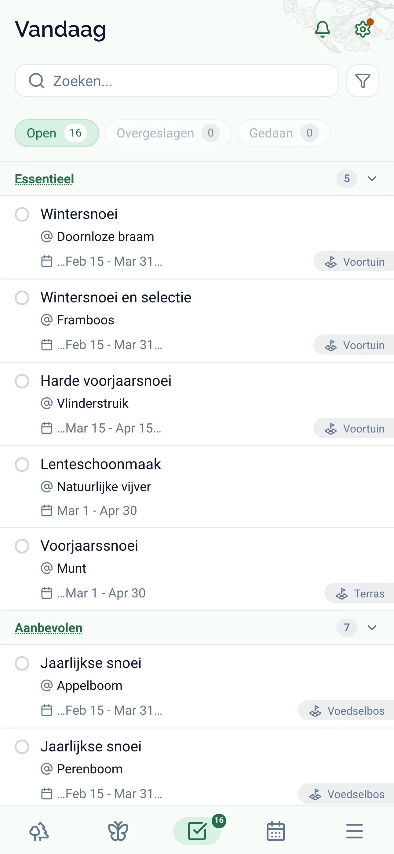 Gardiflora-app met seizoensgebonden tuintaken